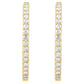 saveongems 14K Natural Diamond Inside-Outside Hinged Hoop Earrings Sizes1/4-6 1/4 CTW