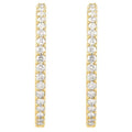 saveongems 14K Natural Diamond Inside-Outside Hinged Hoop Earrings Sizes1/4-6 1/4 CTW