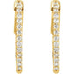 saveongems 14K Natural Diamond Inside-Outside Hinged Hoop Earrings