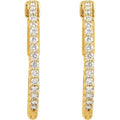 saveongems 14K Natural Diamond Inside-Outside Hinged Hoop Earrings Sizes1/4-6 1/4 CTW