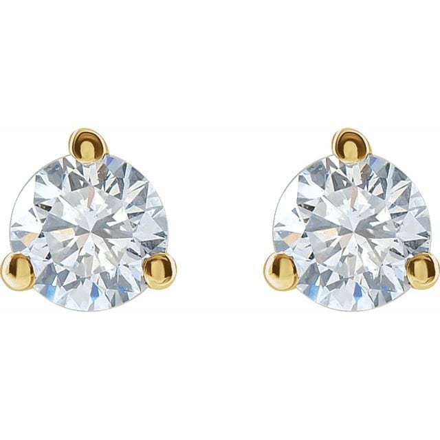 saveongems 3-Prong Round Diamond Stud Earrings 1/6-2 Carat Total Weight