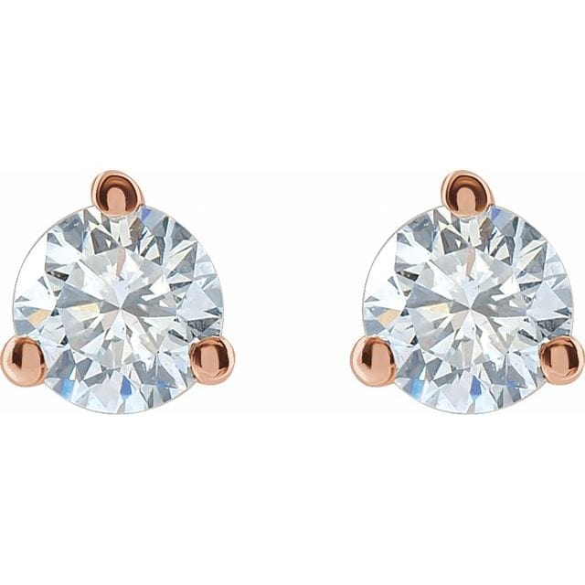 saveongems 3-Prong Round Diamond Stud Earrings 1/6-2 Carat Total Weight