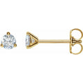 saveongems 1/5ctw (3mm) / 14K Yellow / SI1-SI2 G-H 3-Prong Round Diamond Stud Earrings 1/6-2 Carat Total Weight