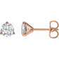 saveongems 1 ctw (5mm) / 14K Rose / SI1-SI2 G-H 3-Prong Round Diamond Stud Earrings 1/6-2 Carat Total Weight