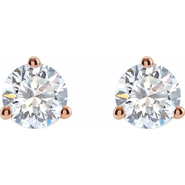 saveongems 3-Prong Round Diamond Stud Earrings 1/6-2 Carat Total Weight