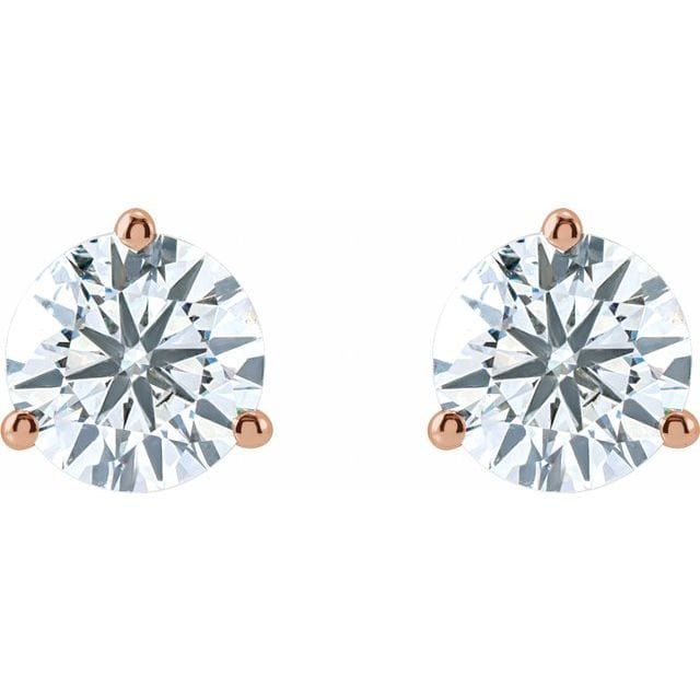 saveongems 3-Prong Round Diamond Stud Earrings 1/6-2 Carat Total Weight