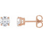 saveongems 5mm :: 1 CTW / 14K Rose Round Diamond Stud Earrings 1/6-2 CT (4 prong)