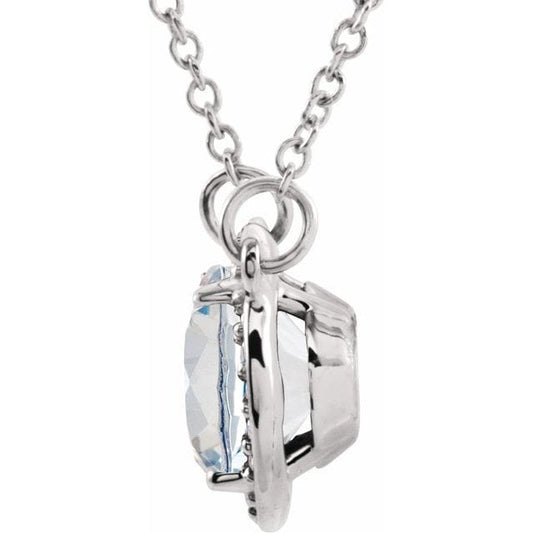 saveongems Jewelry 14K Imitation White Diamond & .05 CTW Natural Diamond 16.5" Necklace