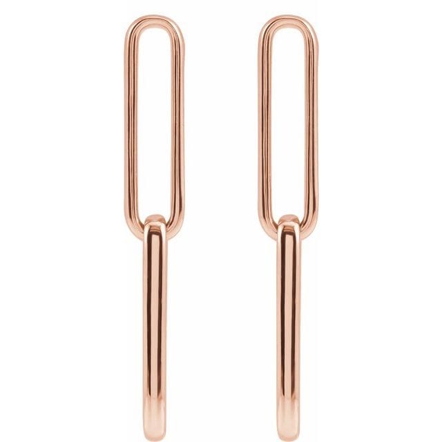 saveongems Jewelry Elongated Flat Link Earrings