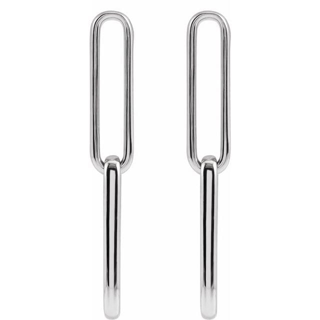 saveongems Jewelry Elongated Flat Link Earrings