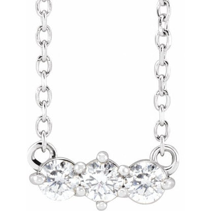 saveongems Jewelry 2.5mm :: 1/5 CTW / I1 G-H / 14K White 14K 1/5 CTW Natural Diamond Three-Stone 18" Necklace