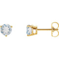 saveongems Jewelry 3mm::0.3624 DWT (0.56 grams) / 14K Yellow 14K Natural Blue Moonstone Friction Post Earrings