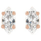 saveongems 14K Natural Diamond Marquise 4-Prong Lightweight Stud Earrings