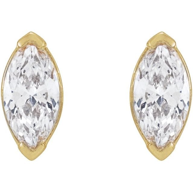 saveongems Marquise Diamond Stud Earrings 1/6-1/2 Carat Total Weight
