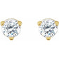 saveongems 14K Natural Round Diamond 3-Prong Friction Post Stud Earrings