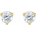 saveongems 14K Natural Round Diamond 3-Prong Friction Post Stud Earrings