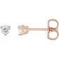 saveongems 3mm :: 1/5 CTW / l1 / 14K Rose 14K Natural Round Diamond 3-Prong Friction Post Stud Earrings