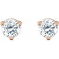 saveongems 14K Natural Round Diamond 3-Prong Friction Post Stud Earrings