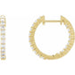 saveongems 17.2 mm / I1 / 14K Yellow Natural Diamond Inside-Outside Hinged Hoop Earrings 14K Natural Diamond Inside-Outside Hinged Hoop Earrings