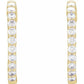 saveongems 14K Natural Diamond Inside-Outside Hinged Hoop Earrings