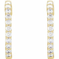 saveongems 14K Natural Diamond Inside-Outside Hinged Hoop Earrings