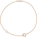 saveongems Jewelry 1/4 ctw (6 x 3 mm) / SI GHI / 14K Rose Diamond Bracelet 6.5-7.5