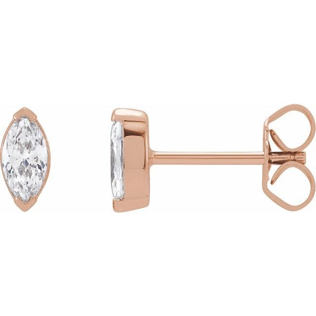 saveongems 5 x 3mm :: 1/3 CTW / SI G-H / 14K Rose Marquise Diamond Stud Earrings 1/6-1/2 Carat Total Weight