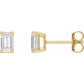 saveongems 5 x 3mm :: 3/4 CTW / SI GHI / 14K Yellow 14K Emerald 4-Prong Lab-Grown Diamond Stud Earrings