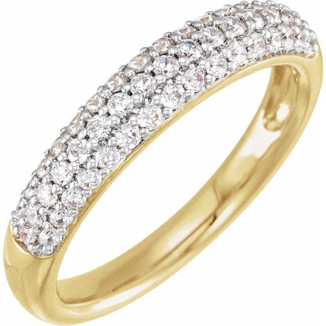 saveongems Jewelry 1/2 ctw (1.4mm) / 6.00 / 14K Yellow Diamond Accented Ring