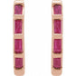 saveongems Jewelry 14K Natural Ruby Huggie Earrings