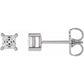 saveongems 2.75mm / SI / 14K White Lab-Grown Square Diamond 4-Prong Earrings 14K Lab-Grown Square Diamond 4-Prong Earrings