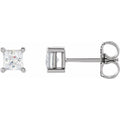 saveongems 3.5mm / SI / 14K White Lab-Grown Square Diamond 4-Prong Earrings 14K Lab-Grown Square Diamond 4-Prong Earrings