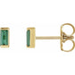 saveongems Jewelry 4 x 2 mm / 14K Yellow 14K Natural Green Tourmaline Channel-Set Earrings