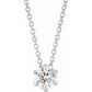 saveongems 1/2 ctw (5mm) / 16-18 Inch / 14K White Solitaire Necklace 16-18" 1/4-1 Carat Total Weight