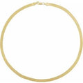 saveongems Jewelry 16 Inch / 14K Yellow Flexible Herringbone Chain Necklace
