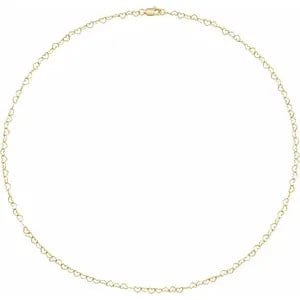 saveongems Jewelry 16 Inch / 14K Yellow Heart Cable chain Necklace Yellow