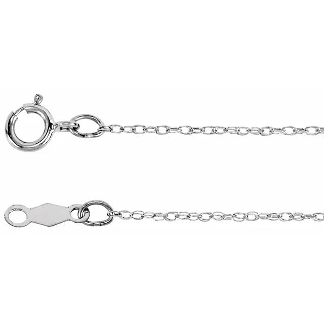 saveongems Jewelry 14 Inch / 14K White Rope Chain Necklace