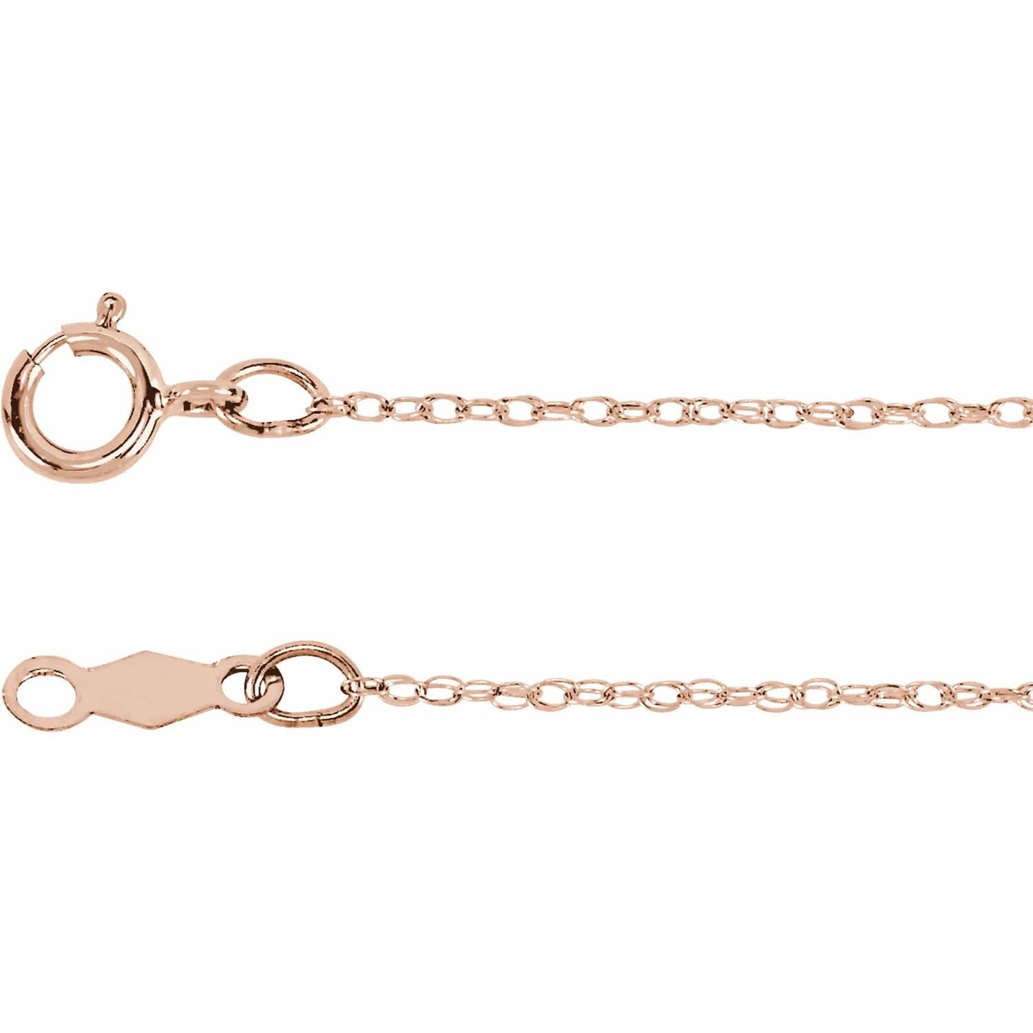 saveongems Jewelry 16 Inch / 14K Rose Rope Chain Necklace