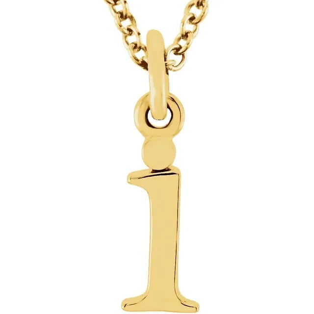 Save On Diamonds 14k Yellow Gold / Initial I 14K Lowercase custom Initial 16" Necklace (Gold)