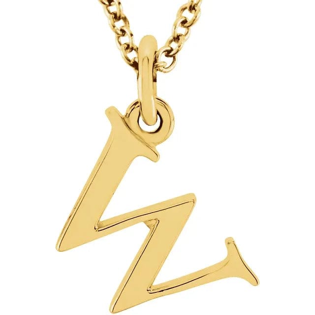 Save On Diamonds 14k Yellow Gold / Initial W 14K Lowercase custom Initial 16" Necklace (Gold)