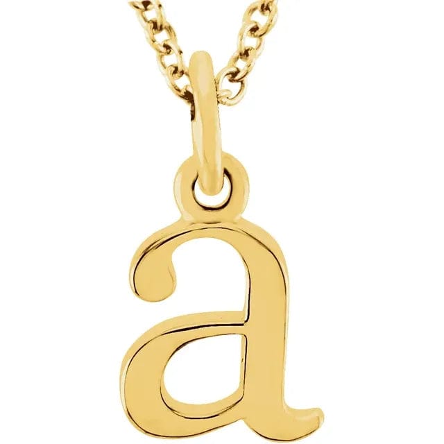 Save On Diamonds 14k Yellow Gold / Initial A Lowercase Custom Initial 16" Necklace (14K Gold)