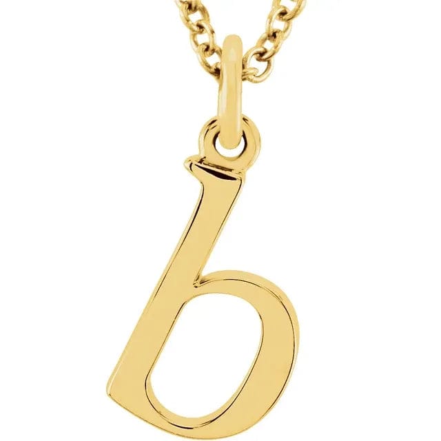 Save On Diamonds 14k Yellow Gold / Initial B 14K Lowercase custom Initial 16" Necklace (Gold)