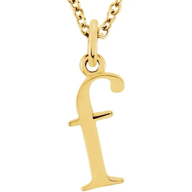 Save On Diamonds 14K Lowercase custom Initial 16" Necklace (Gold)