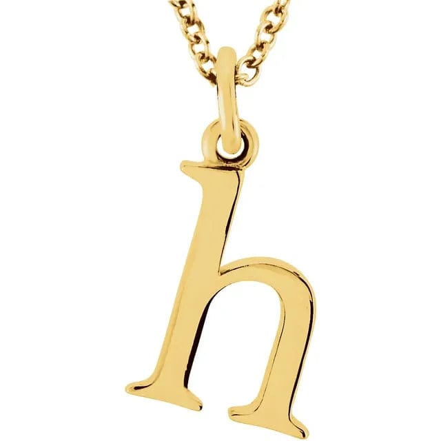 Save On Diamonds 14k Yellow Gold / Initial H 14K Lowercase custom Initial 16" Necklace (Gold)