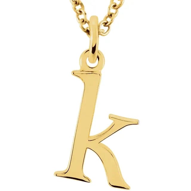 Save On Diamonds 14k Yellow Gold / Initial K 14K Lowercase custom Initial 16" Necklace (Gold)