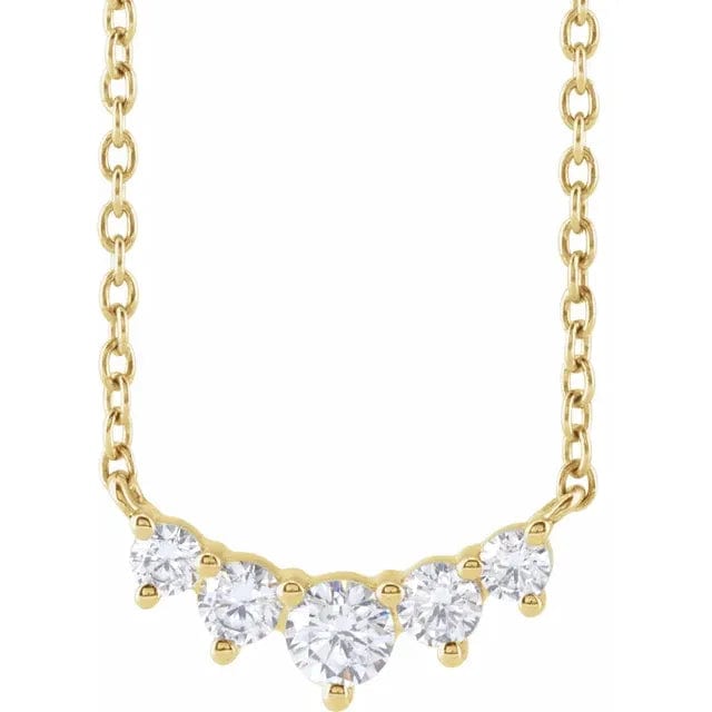 Save On Diamonds Jewelry 14k Yellow Gold Lab-Grown Diamond Graduated Stone Necklace 1/3 CTW  (18" long)