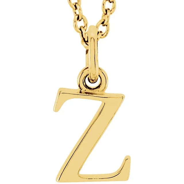 Save On Diamonds 14k Yellow Gold / Initial Z Lowercase Custom Initial 16" Necklace (14K Gold)
